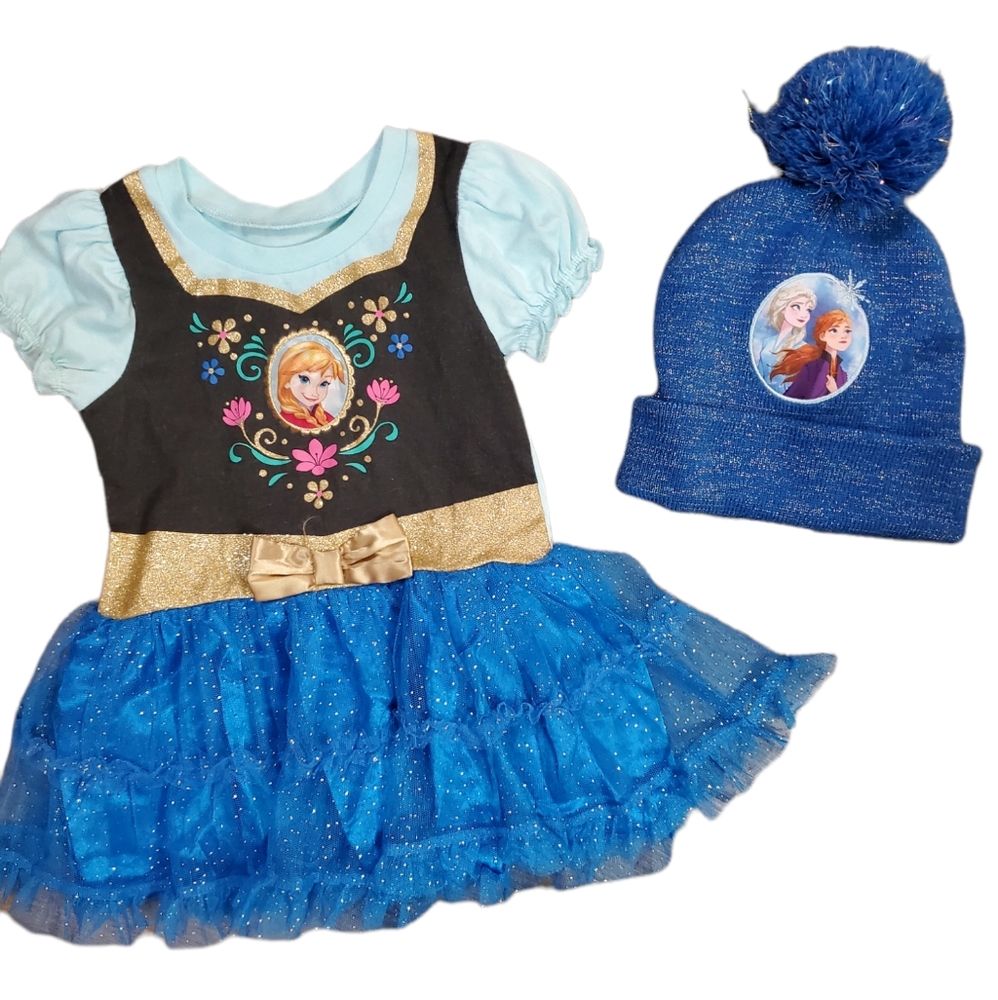 Disney Frozen Toddler Dress & Hat 2T